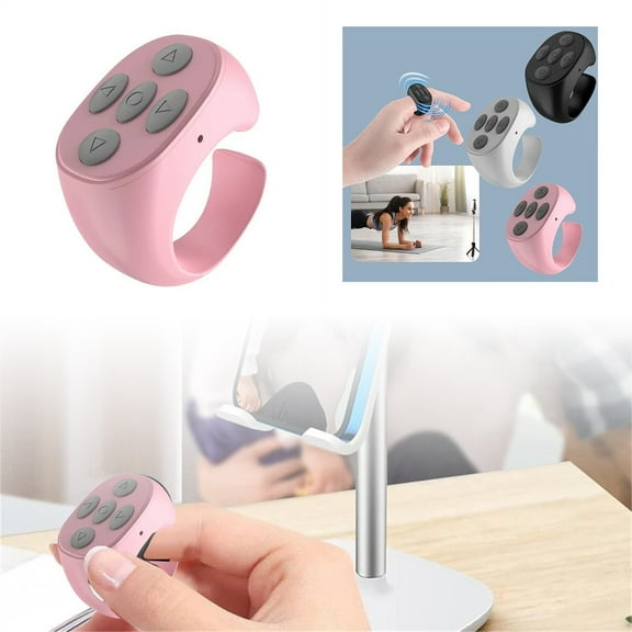 GARENAS Fingertip Wireless Remote Control Page Turner Scrolling Rings Rechargeable Camera Remote for Phones Tablets No Need to Your Phone Again