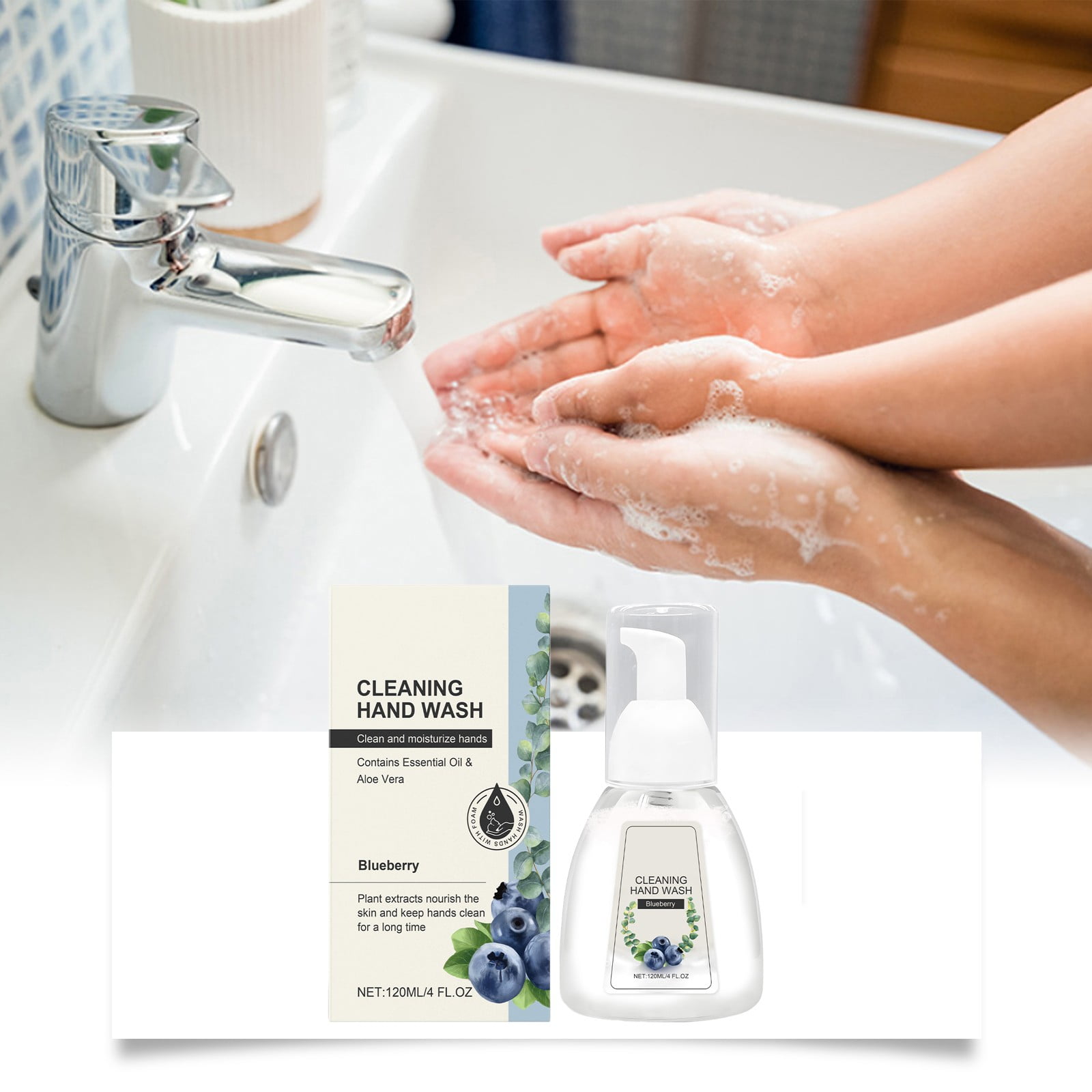 GARENAS Foam Blueberry Flavor 120ml Clean Soothe Moisturize