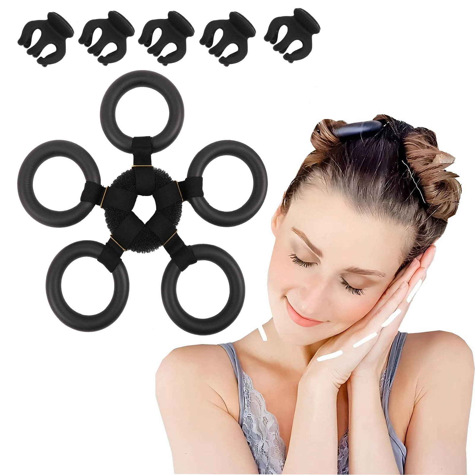 GARENAS Garland Buns Sleep Curlers Lazy People No Heat Curling Sticks