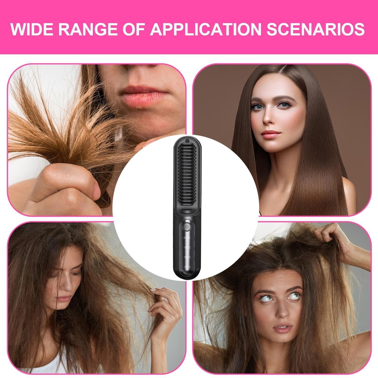 GARENAS Hair Straightening Brush Straightening Brush Cordless Hair