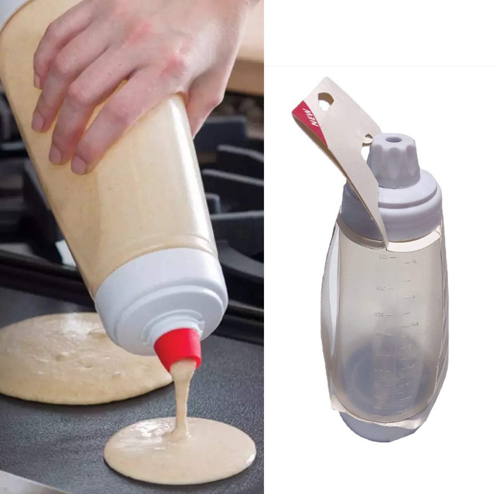 GARENAS Hand Shaken Batter Mixing Bottle Batter Dispenser Dispenser