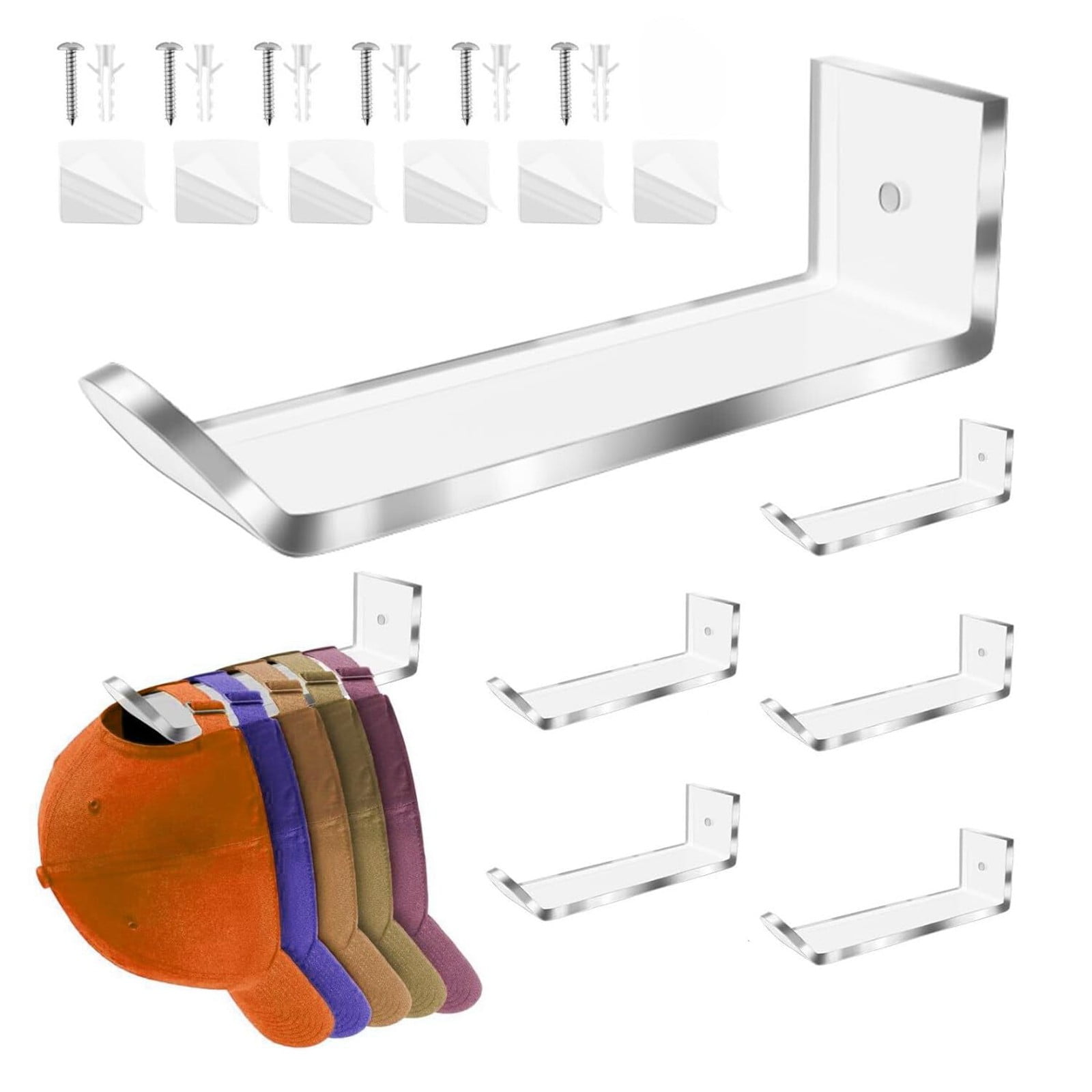 GARENAS Hat Organizer Clear Acrylic Hat Rack for Baseball Caps Strong