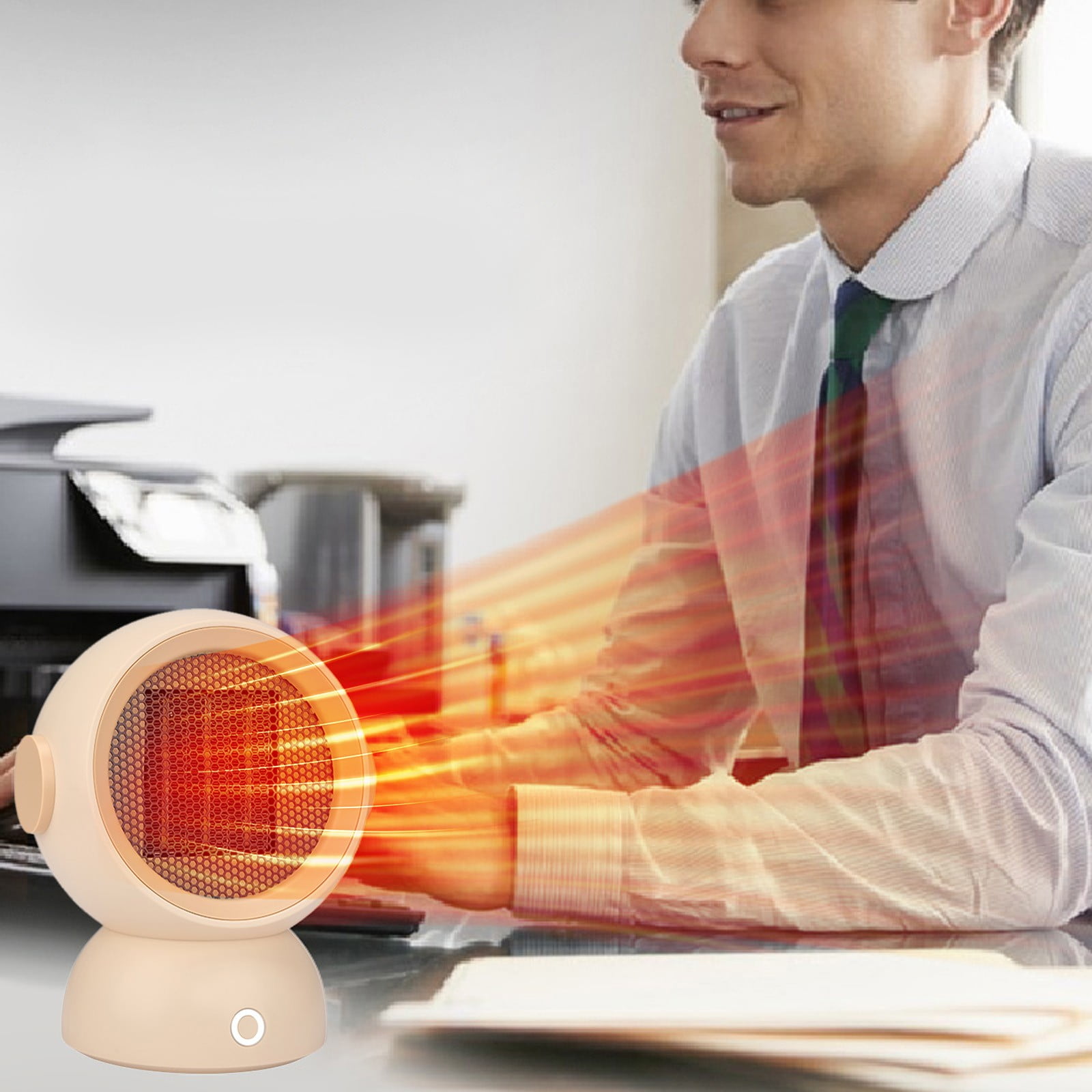 GARENAS Heater Quick Heat High Power Desktop Heater Office Mini Small