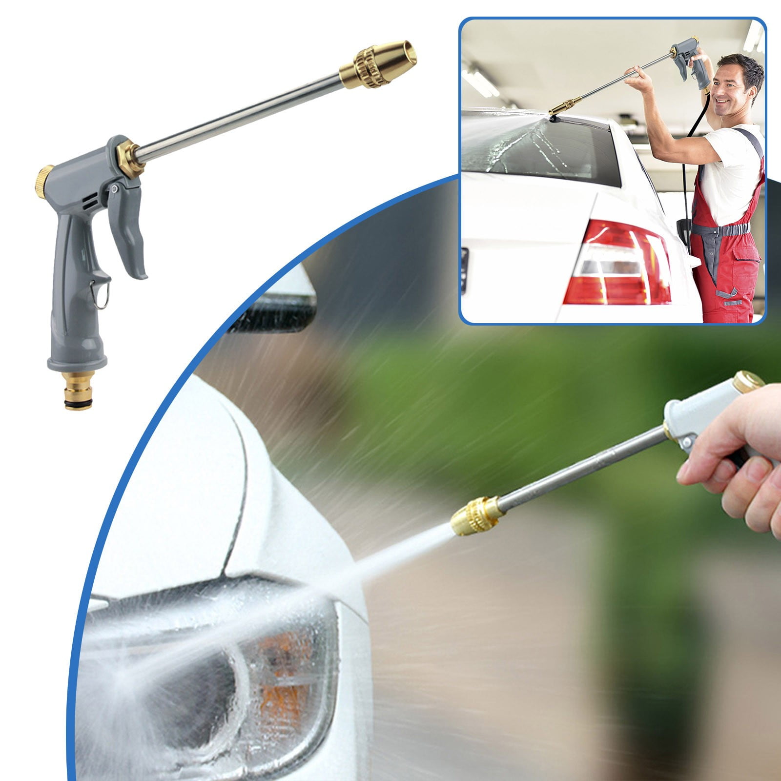 GARENAS Home Car Wash Water Set High Pressure Car Wash Water with Brush