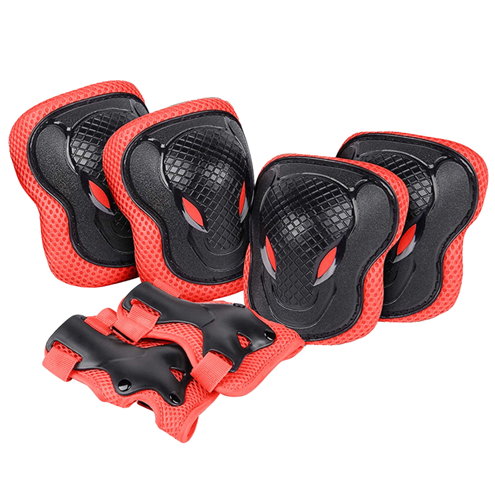 GARENAS Kids Ski Bindings Adjustable Knee and Elbow Guard Set for