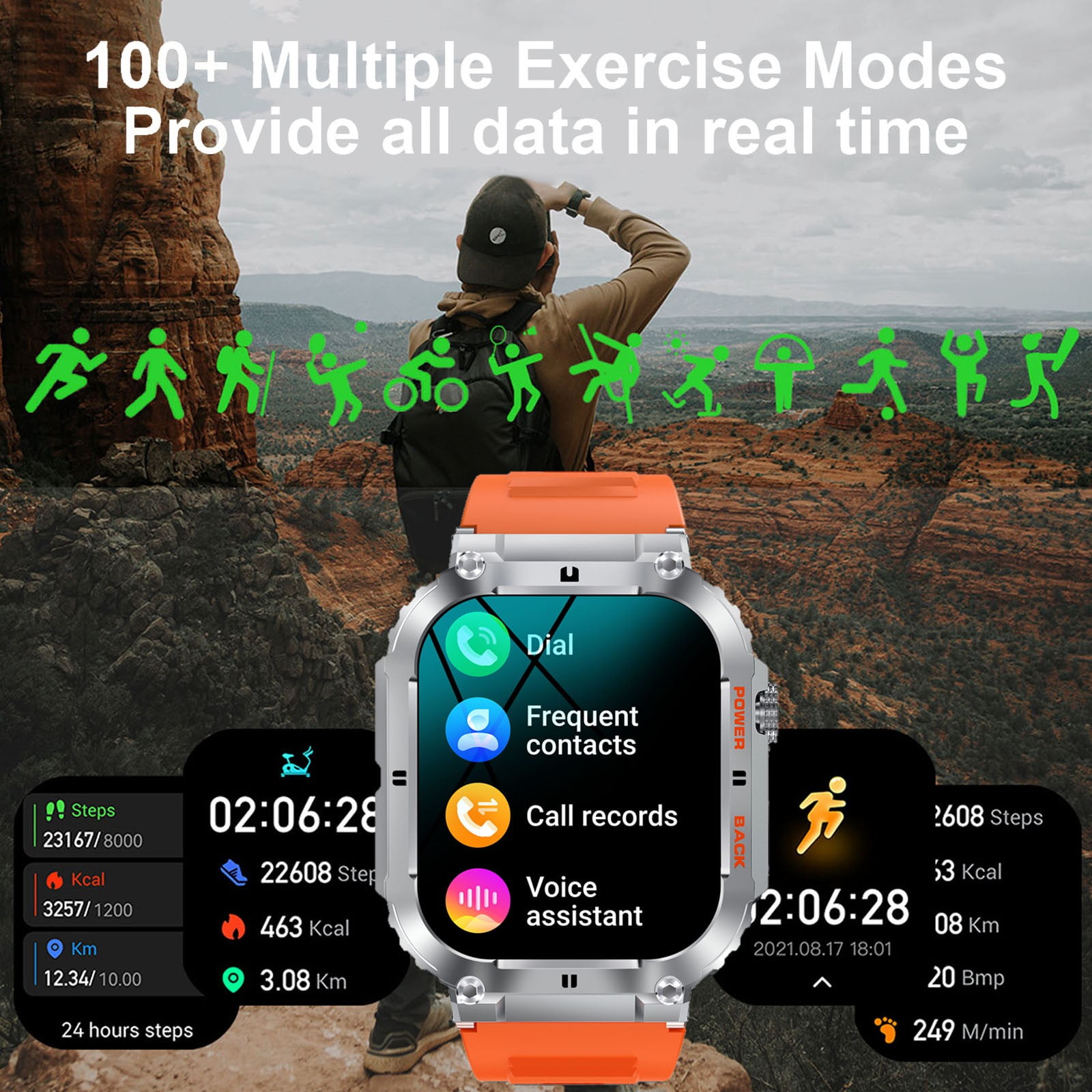 Watch 2.0 Smartwatch Built for Kids with 2 Bands Blue and Red Orange Color Change Walmart