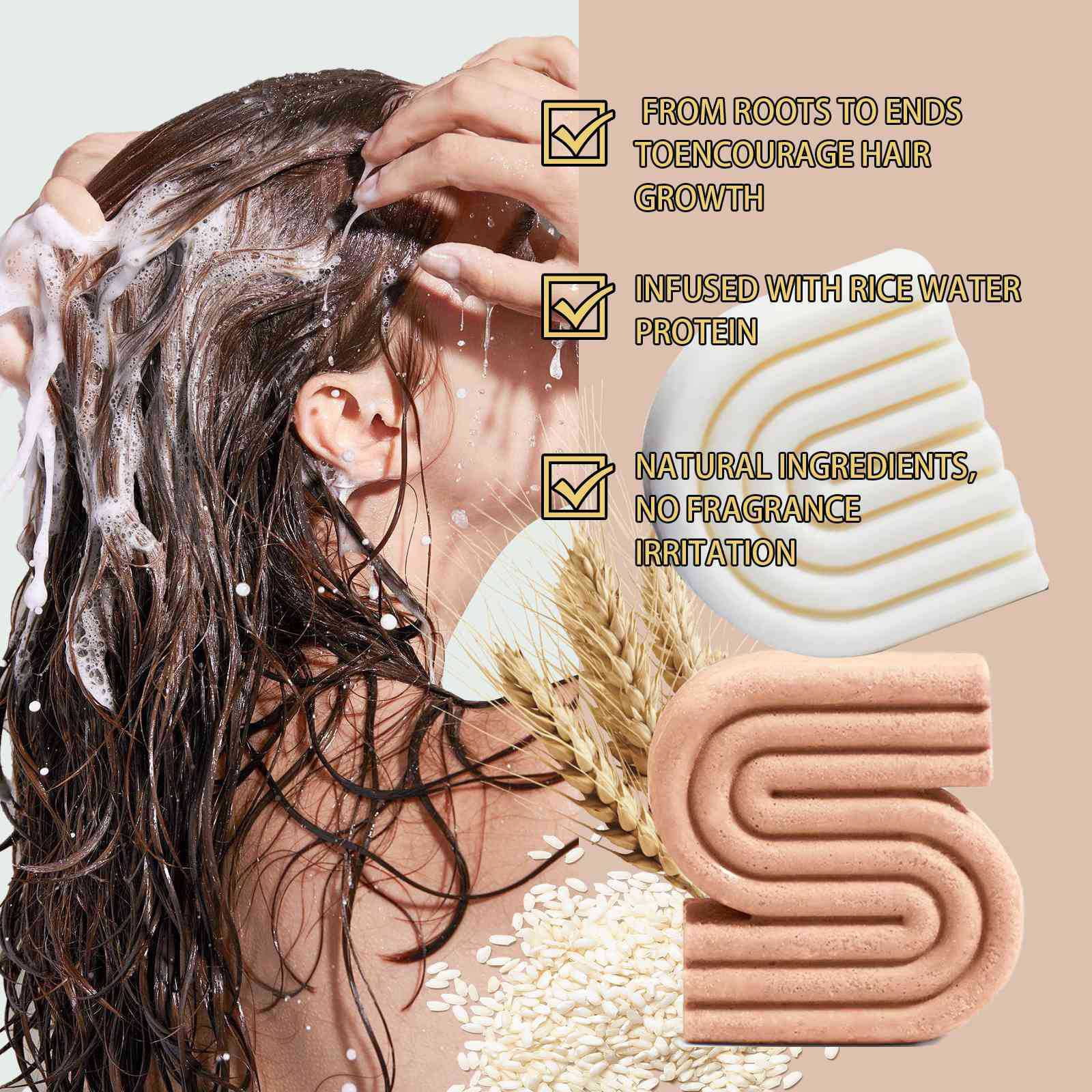 GARENAS Natural Shampoo Bar for Strengthening Thickening Shampoo Bar