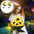 GARENAS Patio Decor 2PCS Solar Garden Lights Outdoor Sunflower Flower