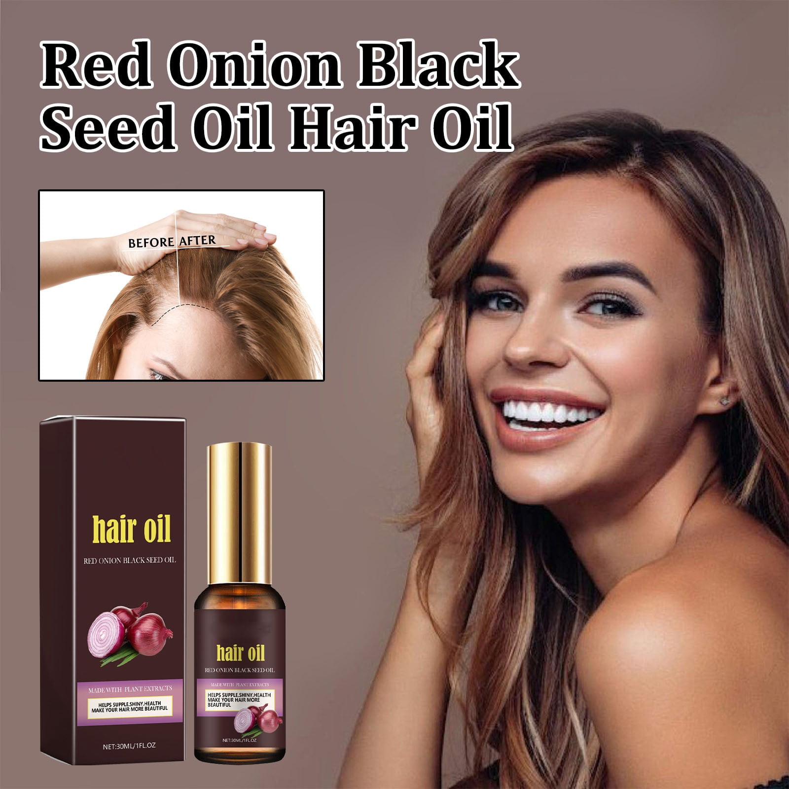GARENAS Red Onion Black Hair Oil Nourishing Moisturizing and Smoothing