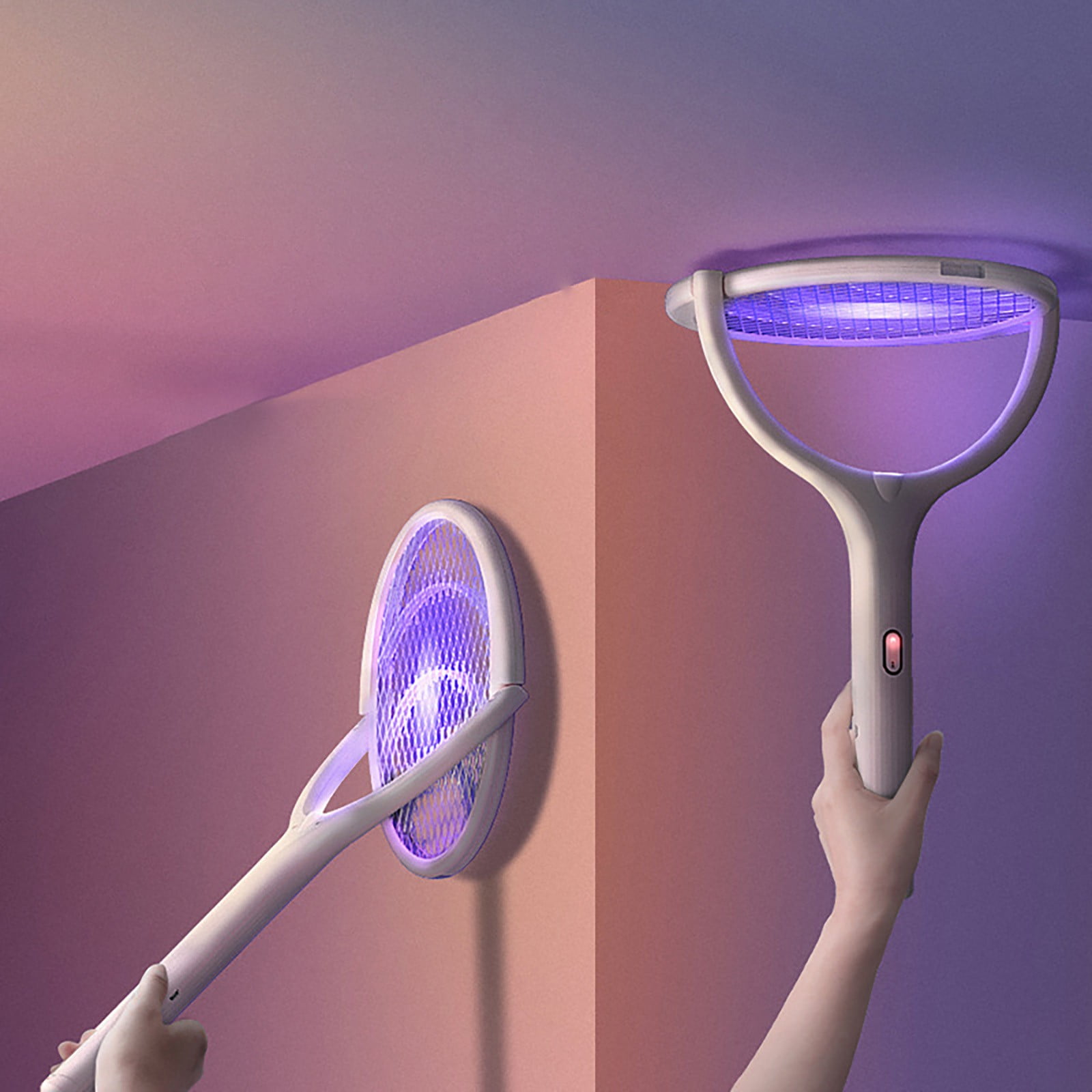 GARENAS Rotating Head Rechargeable Fly Swatter Electric Fly Swatter