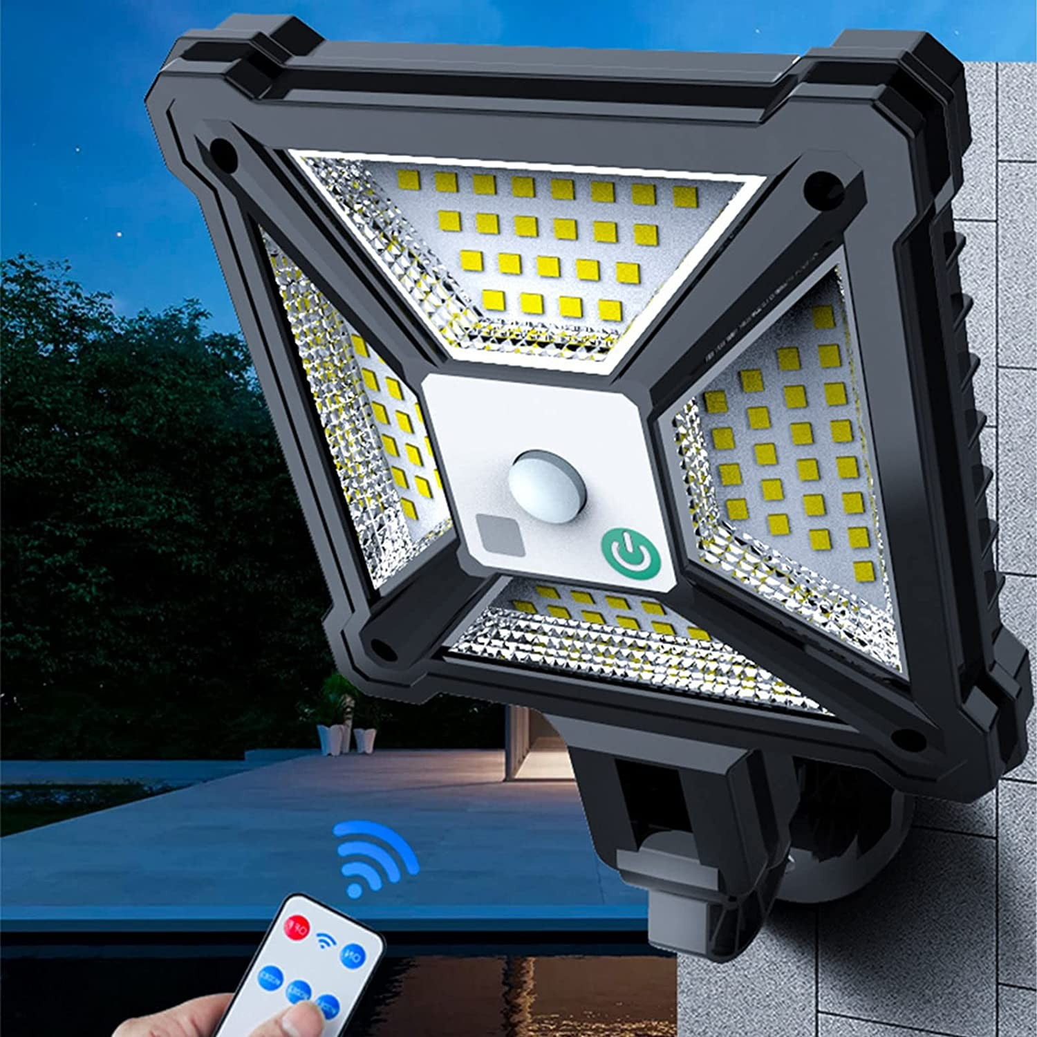 GARENAS Solar Lights Outdoor Super Bright Remote Control Motion Sensor