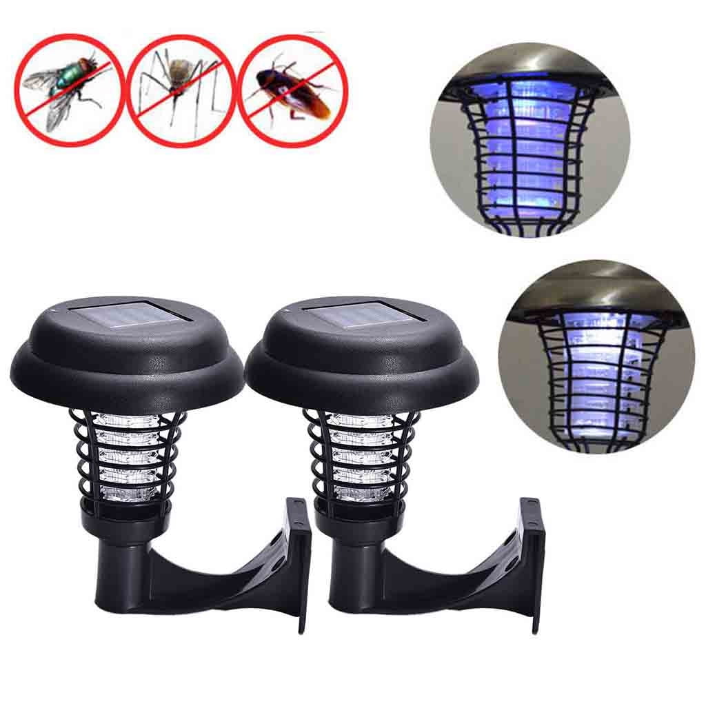 GARENAS Solar Powered LED Light Pest Bug Zapper Insect Mosquito Killer