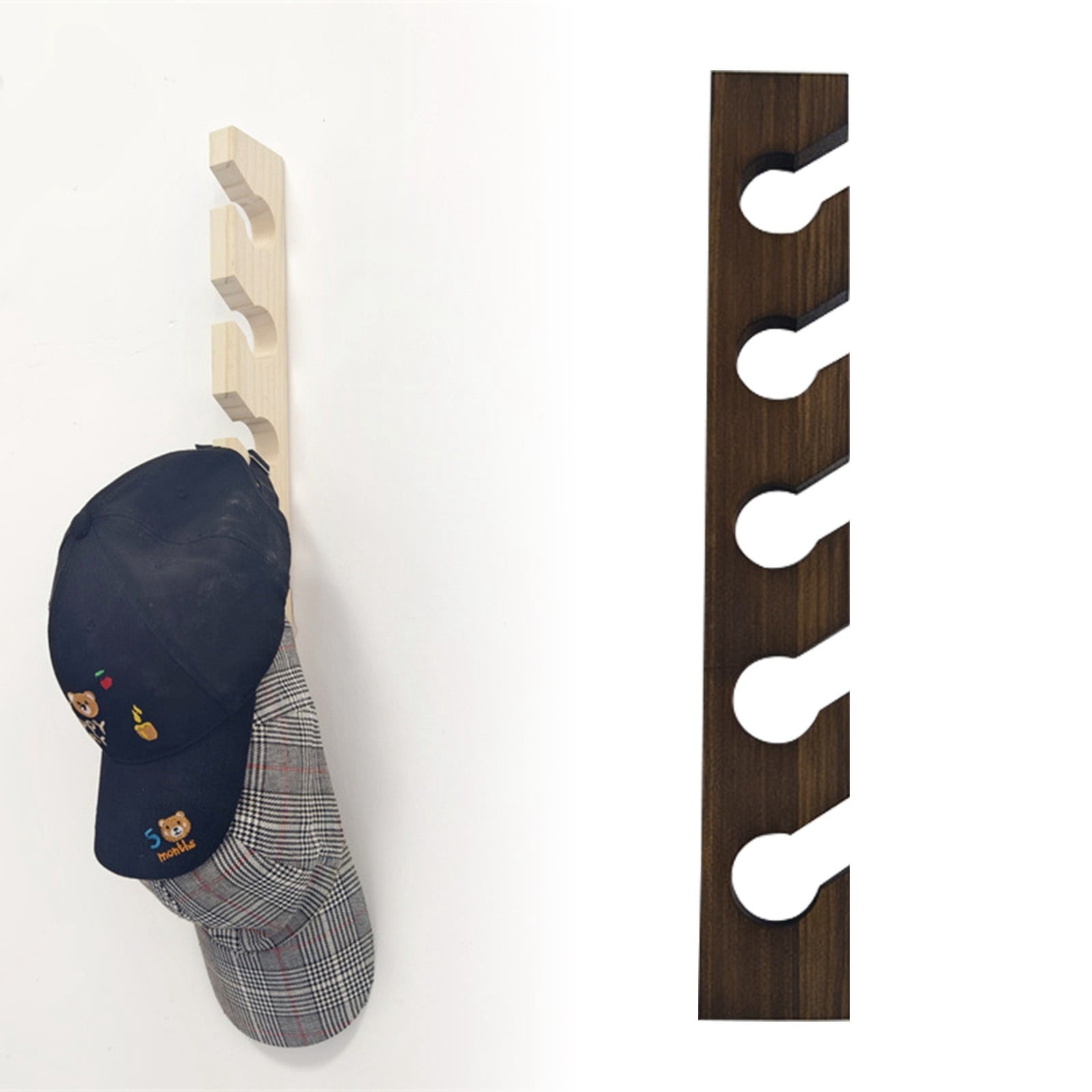 GARENAS Solid Wood Hook Nail Creative Coat Hook Cap Display Stand Wall