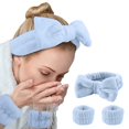 GARENAS Spa Headbands Microfiber Bowtie Headbands Makeup Headband