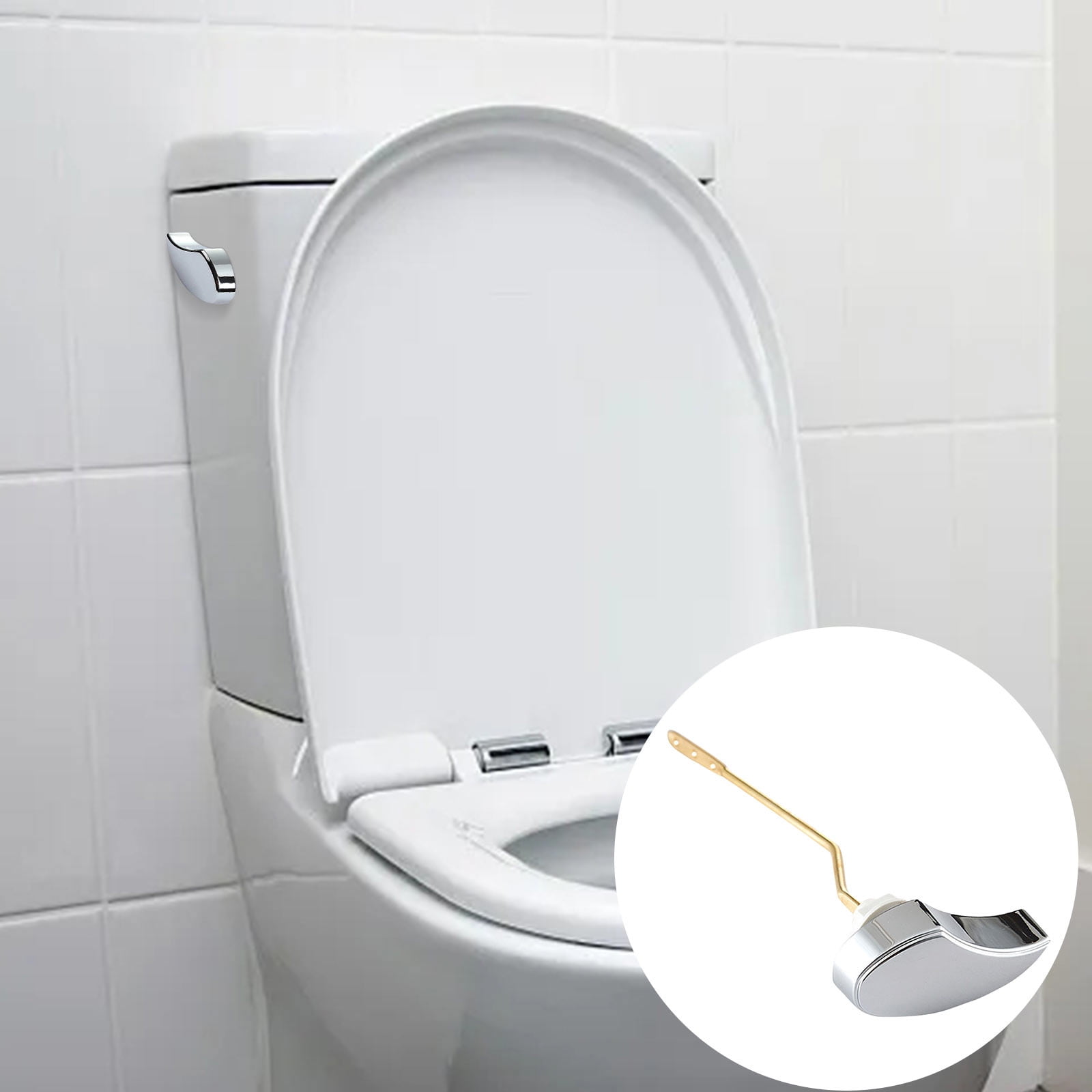 GARENAS Toilet Handle Toilet Tank Flush Lever Handle Universal Side