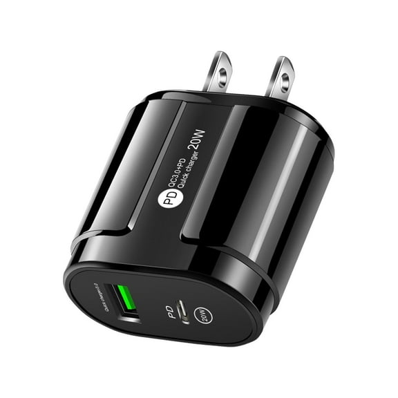 GARENAS USB Charger Block Fast Pd45W USB+Pd Qc3.0 USB Mobile Phone Charging Head Adapter Compatible with Multiple Models of Mobile Phones(Black)