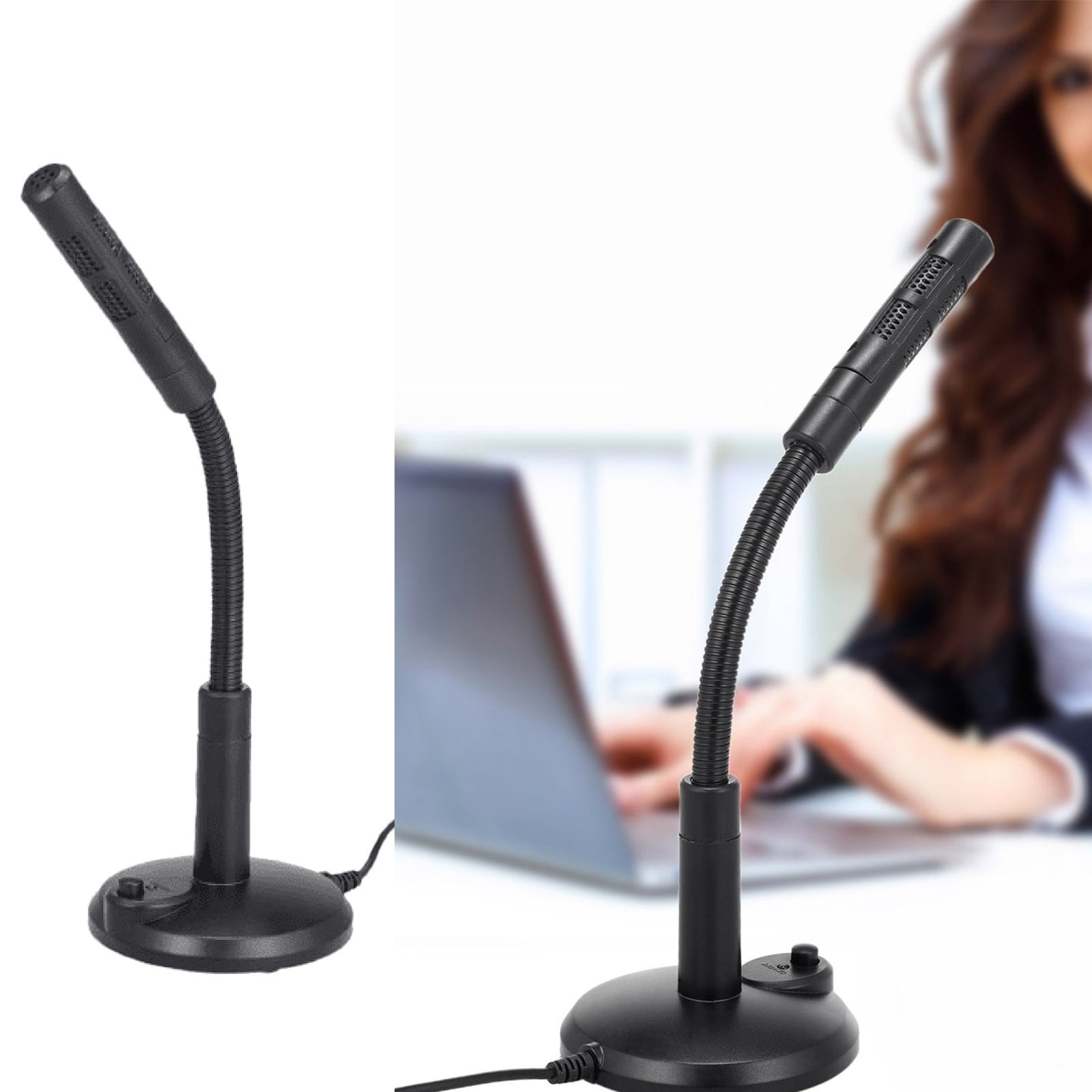 GARENAS USB Desktop Microphone Plug &Play PC Computer Mic for Computer