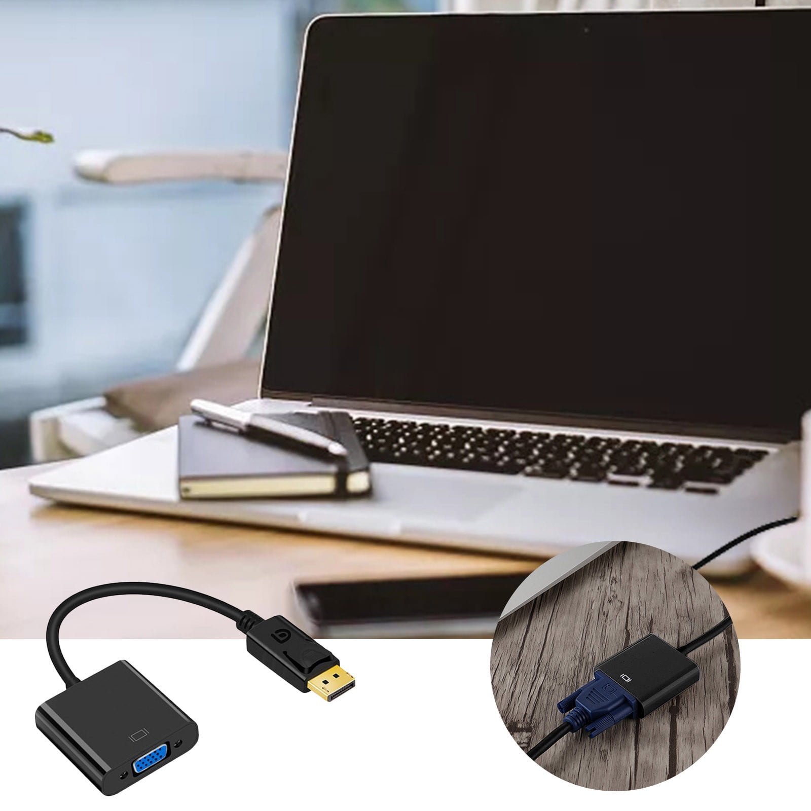 GARENAS VGA Adapter Cable Durable 3.5mm Audio Adapter Portable Image