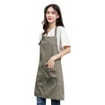 thumbnail image 1 of GARENAS Womens Black Gardening Apron Canvas Pockets Apron Crafts Chefs Kitchen Cooking Bbq Plain, 1 of 2