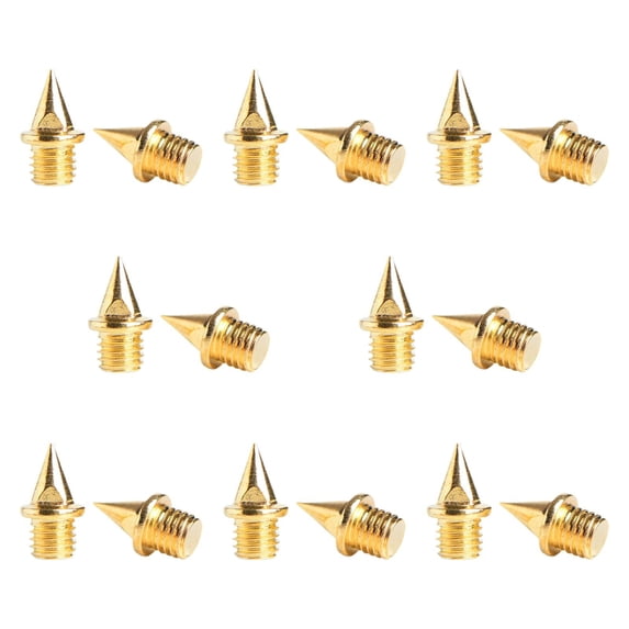 GARENDE 16 Pieces Replacement Spikes for Track Shoes 7 mm for Short Distance Running Gold Sharp Nails