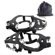 GARENDE 18 Spikes Crampons for Shoes Ice Traction Cleats for Hiking Climbing Jogging Black L
