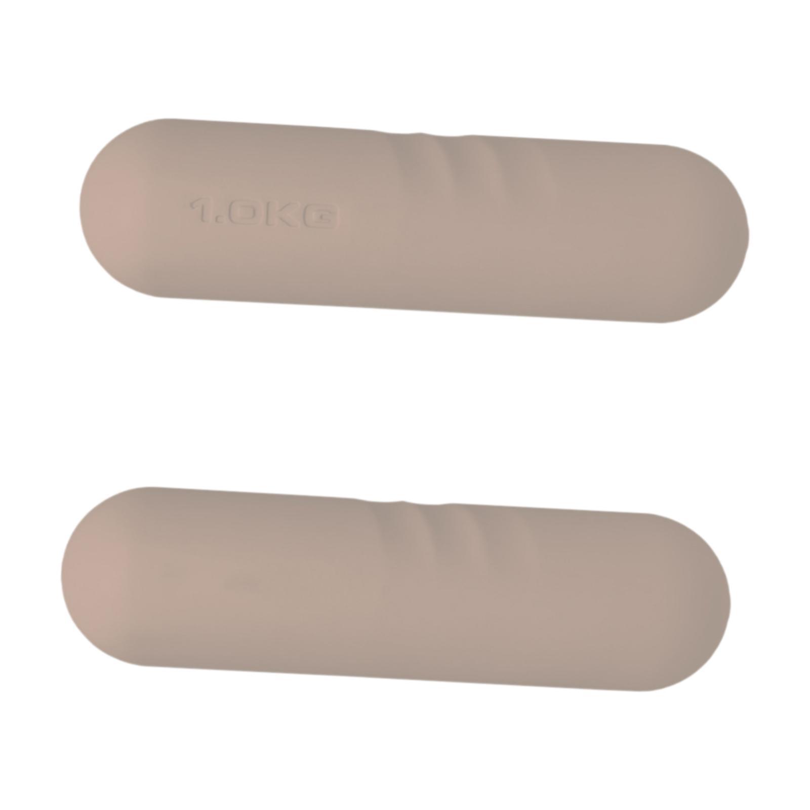 GARENDE 2-Piece Dumbbell Weight Bar Set for Kids And Adults, Non-Slip Silicone Cast Iron Lifting Hand Weights, Dumbbell Set for Running, Pilates, And Gray Brown