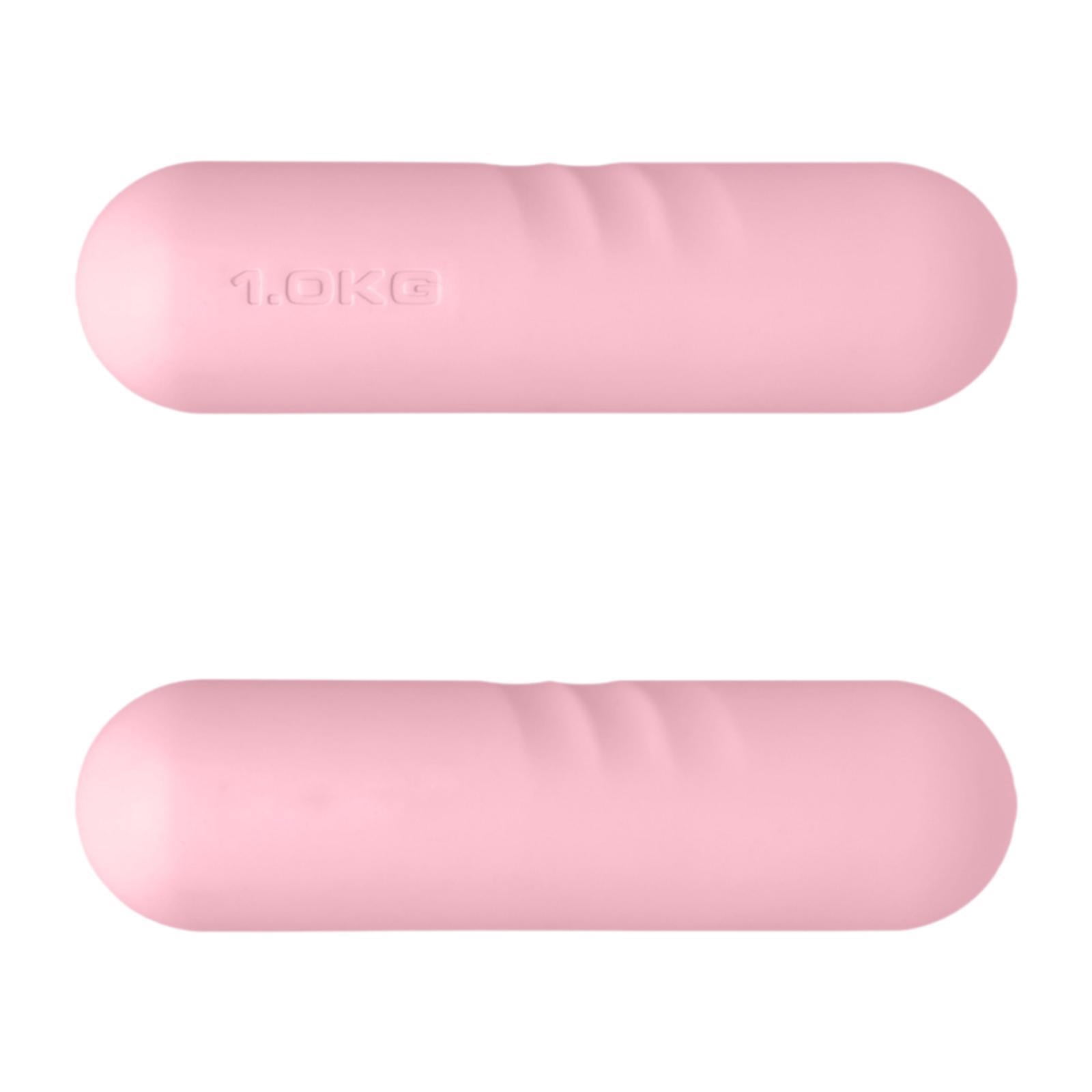GARENDE 2-Piece Dumbbell Weight Bar Set for Kids And Adults, Non-Slip Silicone Cast Iron Lifting Hand Weights, Dumbbell Set for Running, Pilates, And Pink