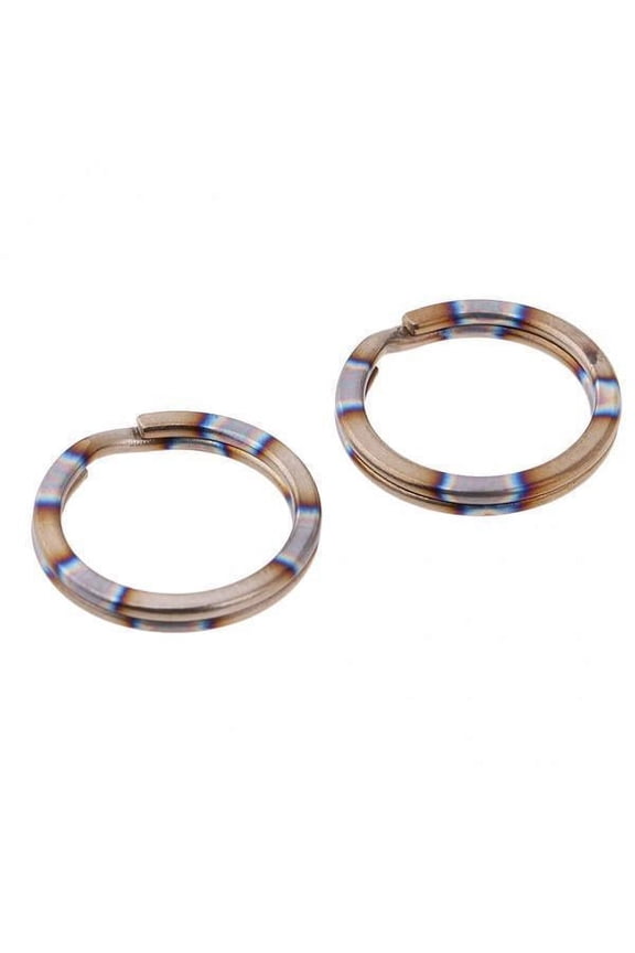 2x2 Pieces Titanium Key Pocket Tool Mini Split Keychain Circle Clip 18mm