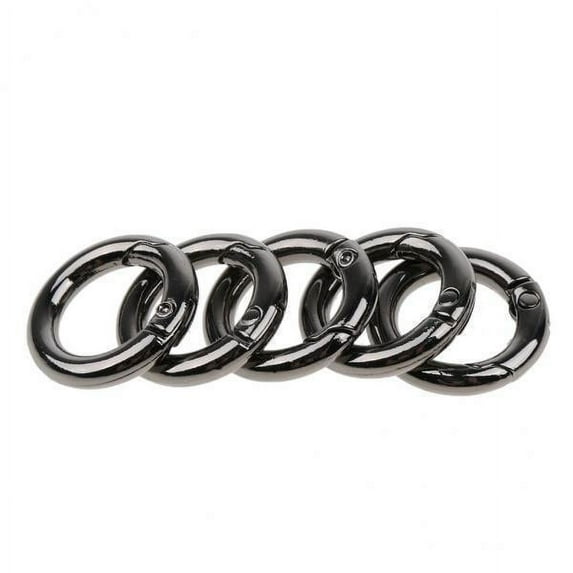 GARENDE 3x5 Pieces Zinc Alloy Round Spring Buckles Snap Hook Keychain Clip Black 10mm 3 Pcs