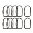 thumbnail image 1 of GARENDE 4x10pcs Thread Locking Carabiner, Stainless Steel Carabiner D Shape Buckle Pack, Stainless Steel Threaded Quick Link, Suit for Home, Camping, Climbing 4 Pcs, 1 of 9