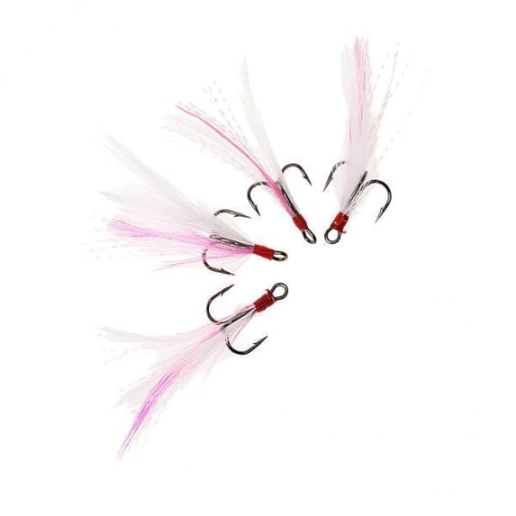 GARENDE 4x5pcs Steel Sharp Fishing Hooks with Feather Accessories 6#