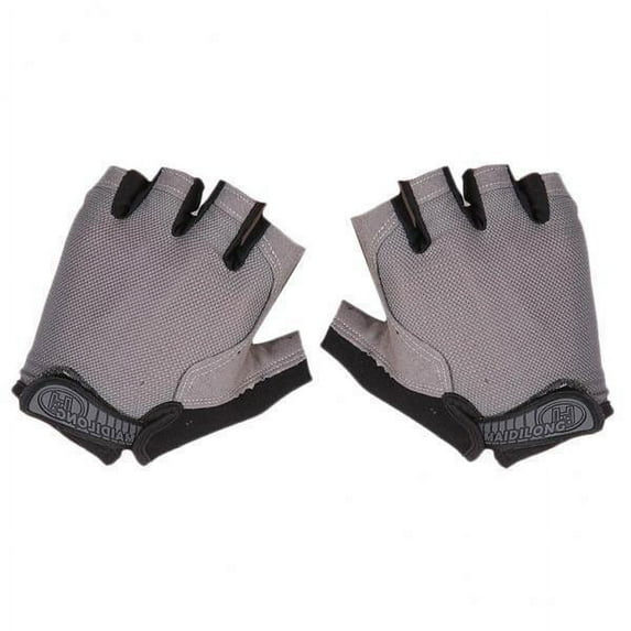 GARENDE 4xNon-Slip Sun Block Half Finger Sports Gloves for Outdoor Activities Gray Pcs