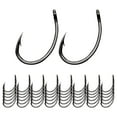 thumbnail image 1 of GARENDE 50Pcs Barb Curved Fly ing Hooks Equipment Fly Tying Hooks for Trout Bass 14.4mmx24.1mm, 1 of 9