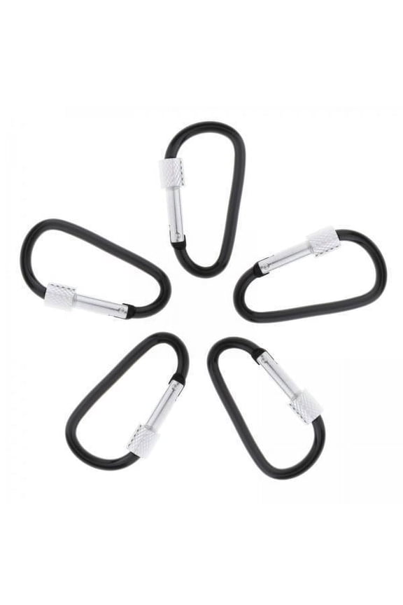 5xCarabiner Clips Hiking Keychain Screwgate Clasp 5 Pcs