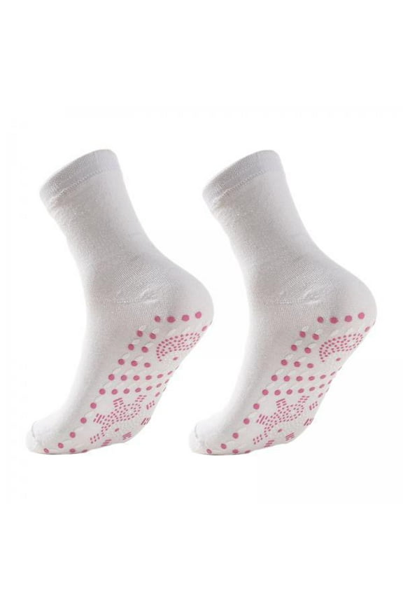 5xSelf Heating Socks Heat Insulated Warm Foot for Cycling Hiking Fishing White