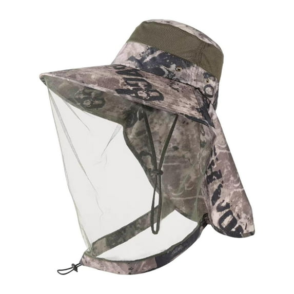 GARENDE Beekeeping Hat Net Beekeeper Fisherman Hat for Camping Gardening Backpacking Brown