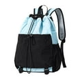 thumbnail image 1 of GARENDE Drawstring Backpack Badminton Backpack Daypack Professional Tennis Racket Bag Racquet Carrying Bag for Pickleball Gym Fitness Blue Black, 1 of 6