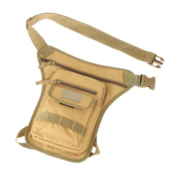 GARENDE Drop Leg Bag Thigh Bag Detachable Leg Straps Men Women Practical Waterproof Waist Pack for Travel Motorbike Outdoor Fisherman Khaki