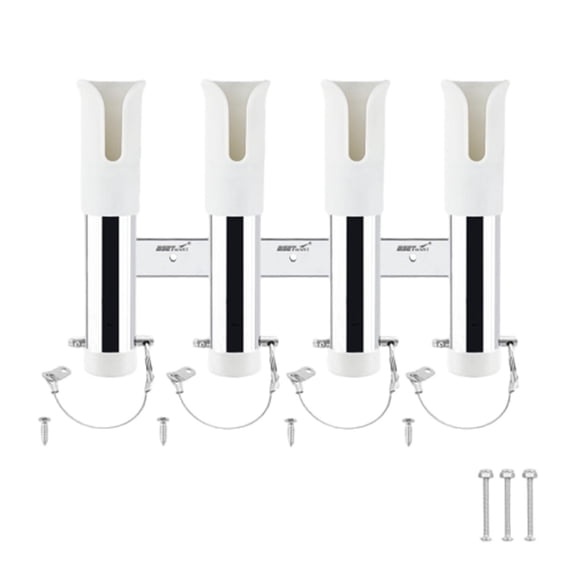 GARENDE Fishing Rod Holder Heavy Duty 4 Tubes Organizer Links for Truck Garage Canoe white