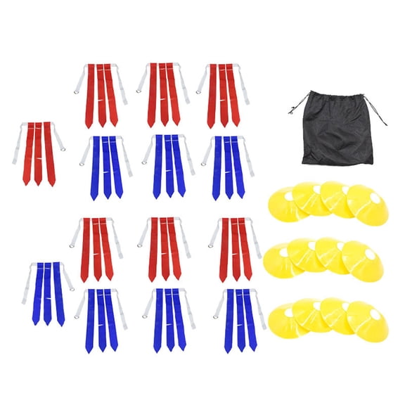 GARENDE Flag Football Belts American Football Waist Flag for Adults Players Training 14 Belts 12 Cones
