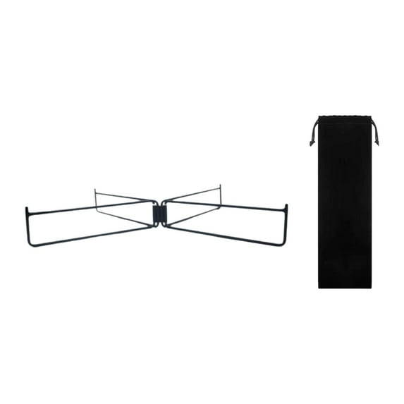 GARENDE Foldable Stand Metal Foldable Stand Rack for Travel Camping Household Black