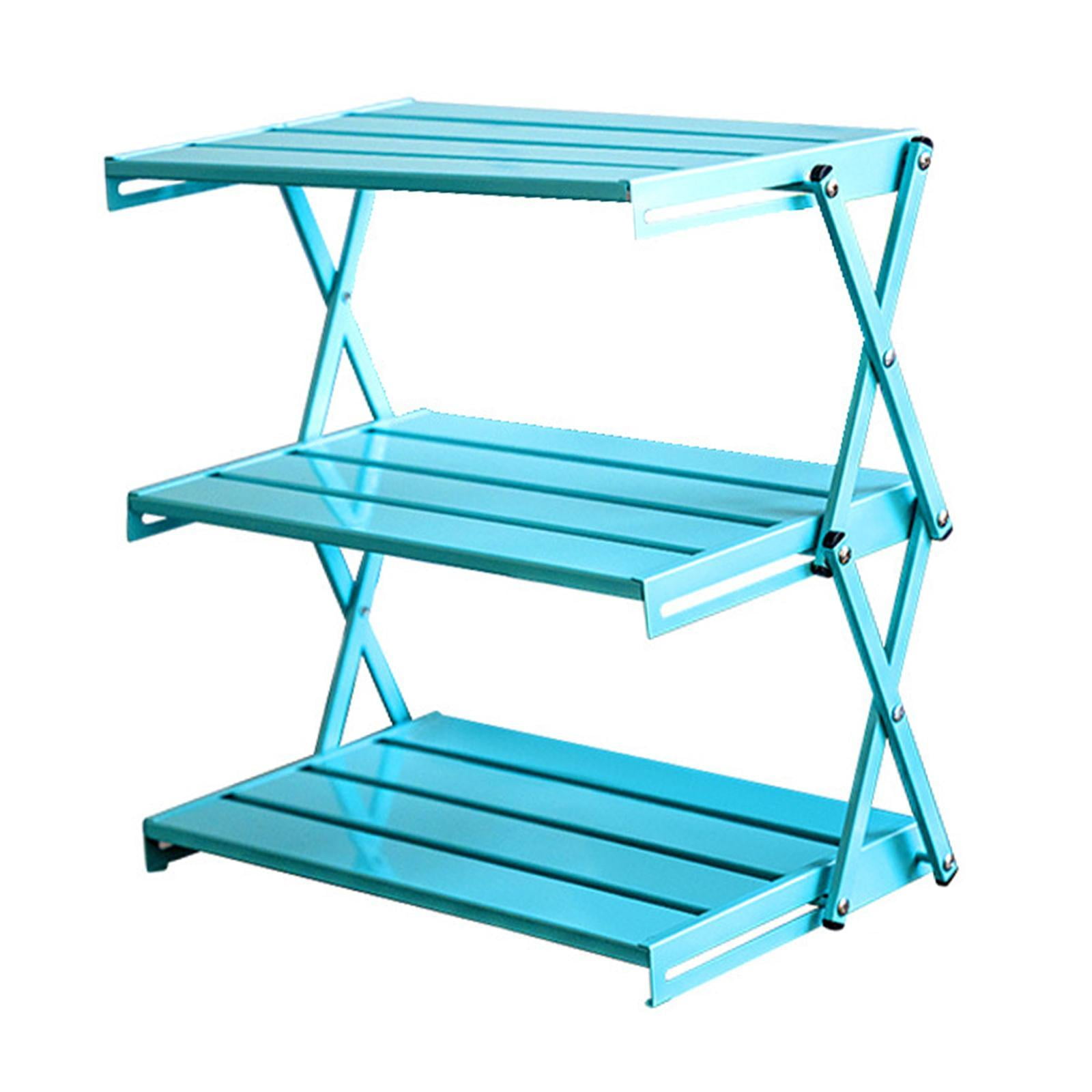 GARENDE Folding Shelf Storage Rack 3 Layers Display Shelf for Kitchen ...