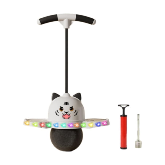 GARENDE Funny Pogo Ball with Handle with Colorful Light for Playground Body Training White