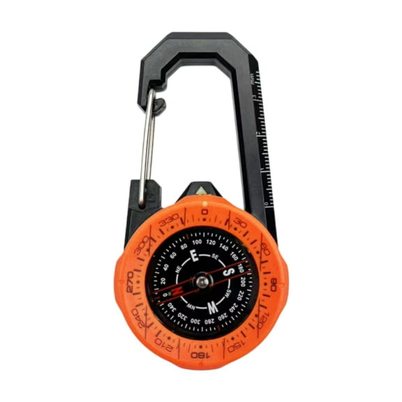 GARENDE Hiking Compass with Carabiner Camping Compass for Survival Emergency Outdoor Orange