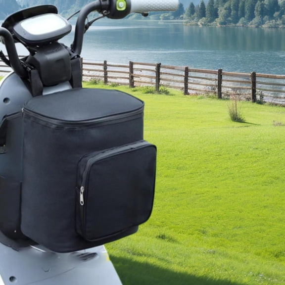 GARENDE Scooter Front Storage Bag 17L Adjustable Universal Large Capacity Waterproof Helmet Bag Moped Organizer Black