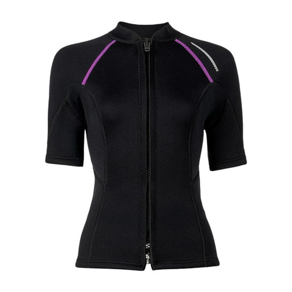 GARENDE Woman Wetsuit Top Front Zip Drysuit Short Sleeve for Diving Canoeing Surfing L