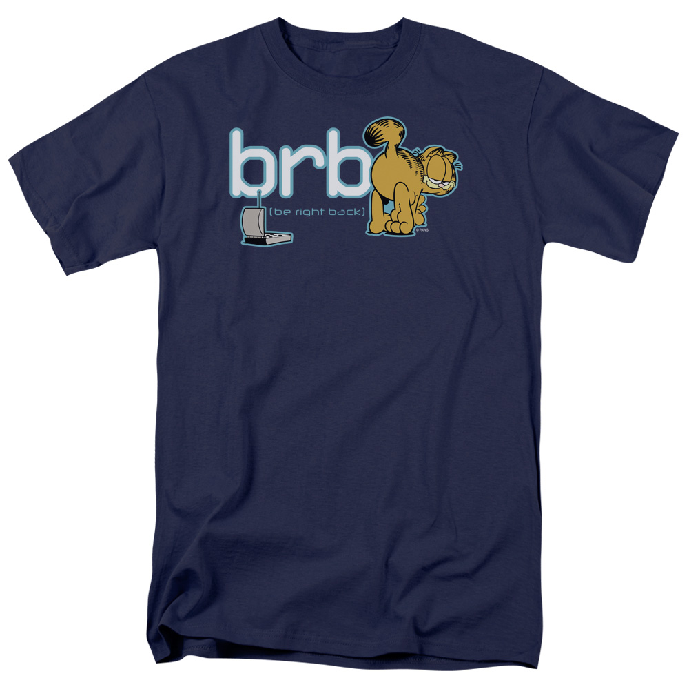 Garfeild Back Refrence GARFIELD/BE RIGHT BACK-S/S ADULT 18/1 - NAVY - 5X - Walmart.com