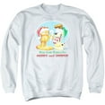 thumbnail image 1 of GARFIELD/MERRY AND STRIPED - ADULT CREWNECK SWEATSHIRT - WHITE - 2X, 1 of 1