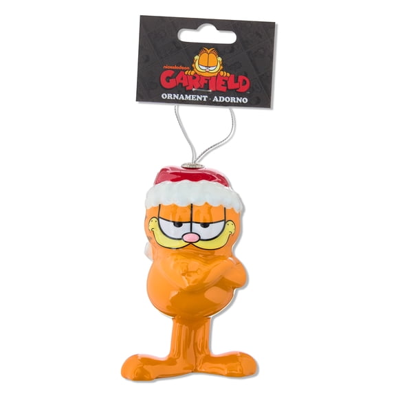 Garfield Decoupage Holiday Ornament, 4.5 Inches, Orange Plastic Figure by Ruz