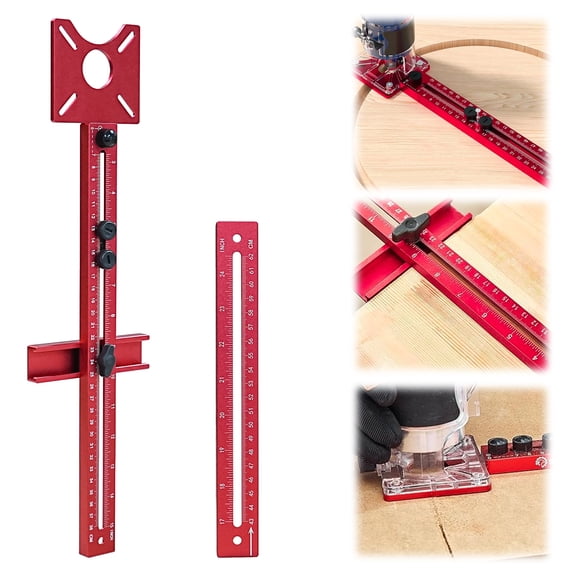 GARGENTOL Router Milling Groove Bracket, 4 in 1 Adjustable Router Circle Cutting Jig,Aluminum Alloy Circle Cutting Guide Tool for Woodworking